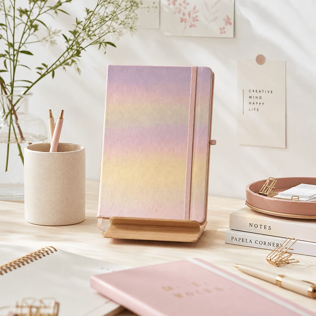 Libreta rosa tornasol 